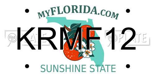 KRMF12 Florida License Plate