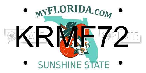 KRMF72 Florida License Plate