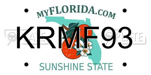 KRMF93 Florida License Plate