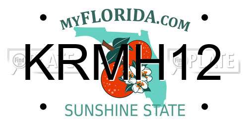KRMH12 Florida License Plate