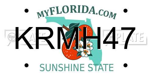 KRMH47 Florida License Plate