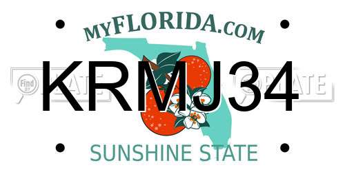 KRMJ34 Florida License Plate