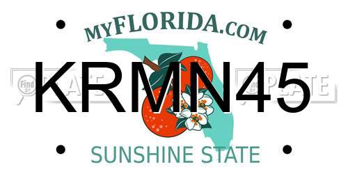 KRMN45 Florida License Plate