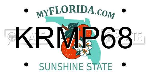 KRMP68 Florida License Plate