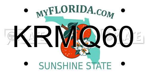 KRMQ60 Florida License Plate