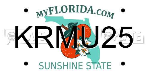 KRMU25 Florida License Plate