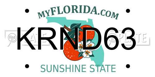 KRND63 Florida License Plate