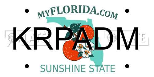 KRPADM Florida License Plate