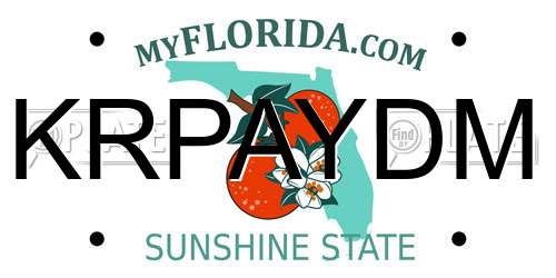 KRPAYDM Florida License Plate