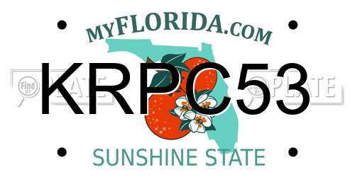 KRPC53 Florida License Plate