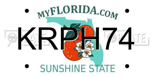 KRPH74 Florida License Plate