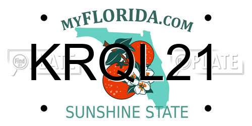 KRQL21 Florida License Plate