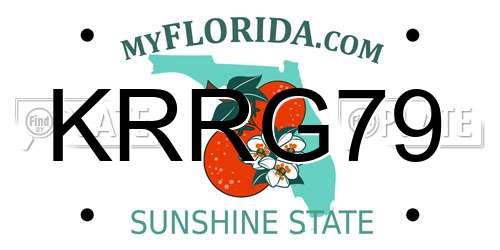 KRRG79 Florida License Plate