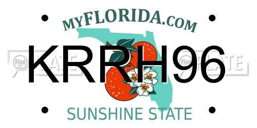 KRRH96 Florida License Plate