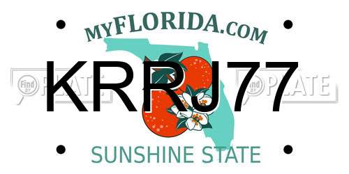 KRRJ77 Florida License Plate