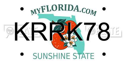 KRRK78 Florida License Plate