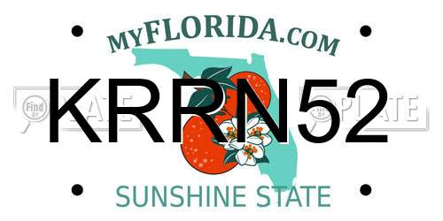 KRRN52 Florida License Plate