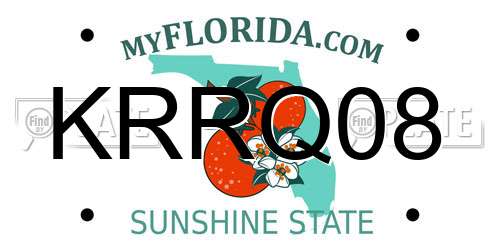 KRRQ08 Florida License Plate
