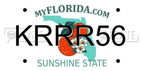 KRRR56 Florida License Plate