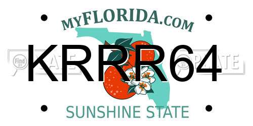 KRRR64 Florida License Plate