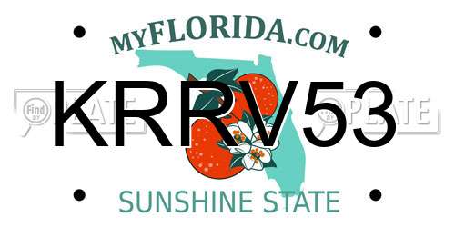 KRRV53 Florida License Plate