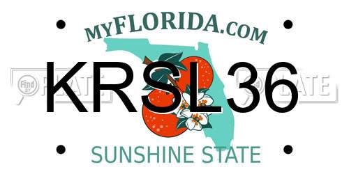 KRSL36 Florida License Plate