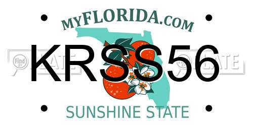 KRSS56 Florida License Plate