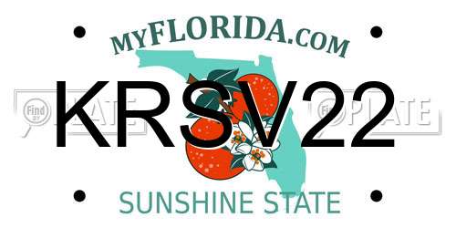 KRSV22 Florida License Plate