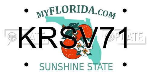 KRSV71 Florida License Plate