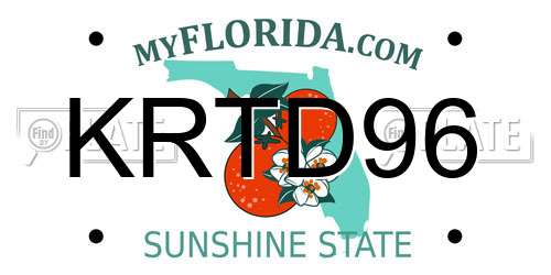 KRTD96 Florida License Plate
