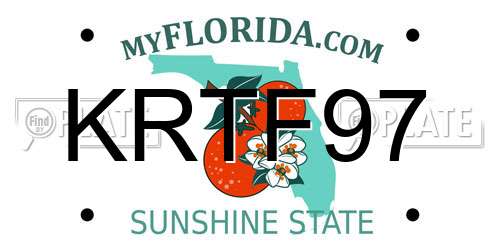 KRTF97 Florida License Plate