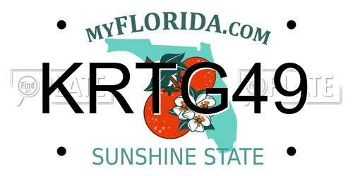 KRTG49 Florida License Plate