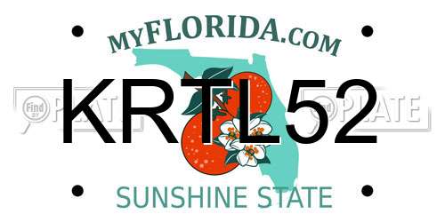 KRTL52 Florida License Plate