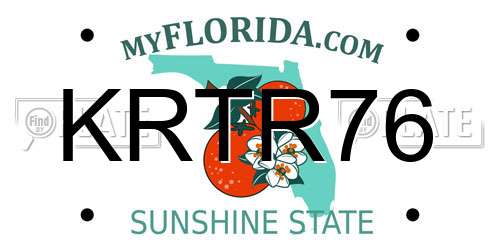 KRTR76 Florida License Plate