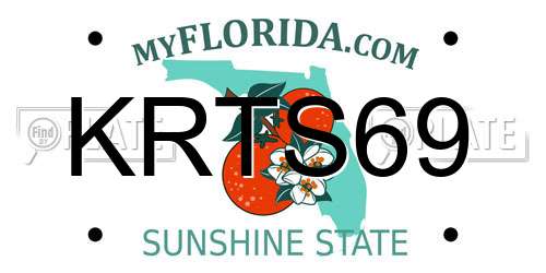 KRTS69 Florida License Plate