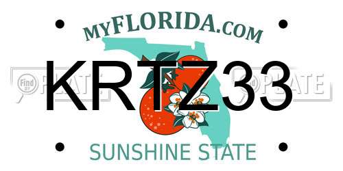 KRTZ33 Florida License Plate