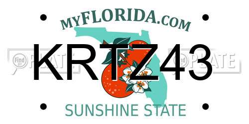 KRTZ43 Florida License Plate