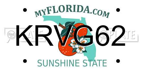 KRVG62 Florida License Plate