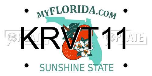 KRVT11 Florida License Plate