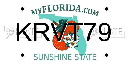 KRVT79 Florida License Plate