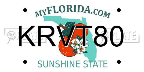 KRVT80 Florida License Plate