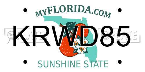 KRWD85 Florida License Plate