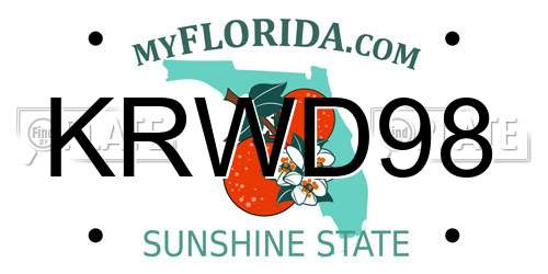 KRWD98 Florida License Plate