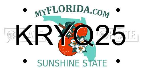 KRYQ25 Florida License Plate