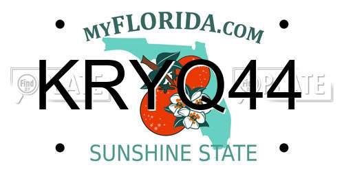 KRYQ44 Florida License Plate