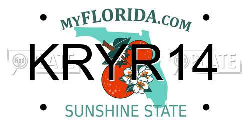 KRYR14 Florida License Plate