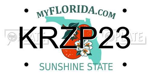 KRZP23 Florida License Plate