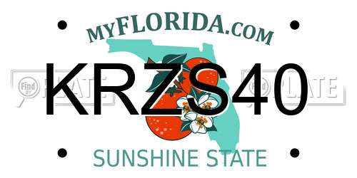 KRZS40 Florida License Plate