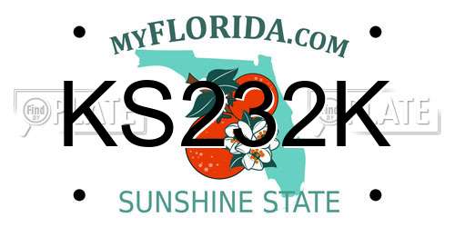 KS232K Florida License Plate