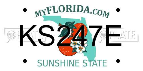 KS247E Florida License Plate